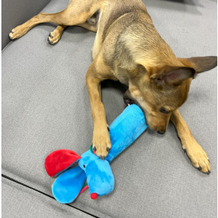 Brinquedo de Pelúcia Cachorro Azul Longuinho