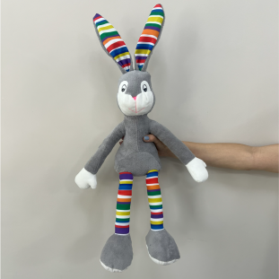 Brinquedo de Pelúcia Coelho Fleece Cinza