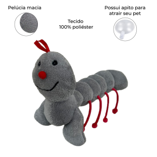 Brinquedo de Pelúcia Centopéia Cinza