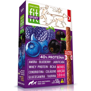 Bifinho Spin Pet Fit SPORT Stick para Cães Sabor Amora e Blueberry