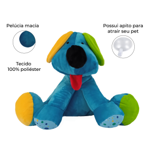 Brinquedo de Pelúcia Cachorro Bob Azul