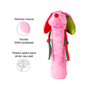 Brinquedo de Pelúcia Cachorro Rosa Longuinho