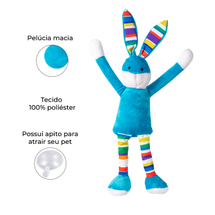 Brinquedo de Pelúcia Coelho Pernudo Azul