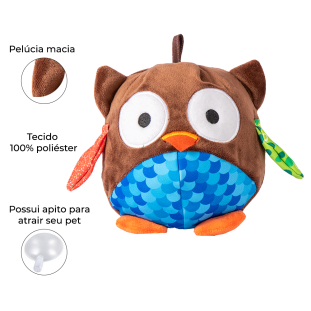 Brinquedo de Pelúcia Coruja Zoinho