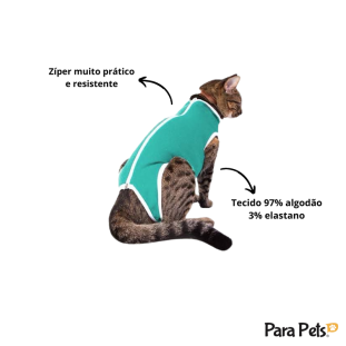 Roupa Pós Cirúrgica Zíper Gato