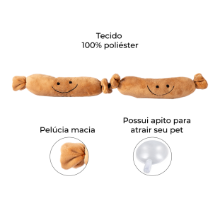 Brinquedo de Pelúcia Salsicha Bege