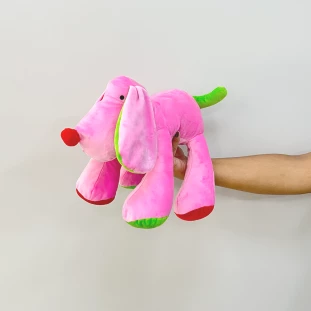 Brinquedo de Pelúcia Cachorro Romeo Rosa
