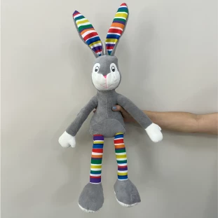 Brinquedo de Pelúcia Coelho Fleece Cinza