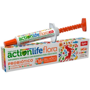 Suplemento Vitamínico Spin Pet Actionlife Flora Probiótico para Cães e Gatos