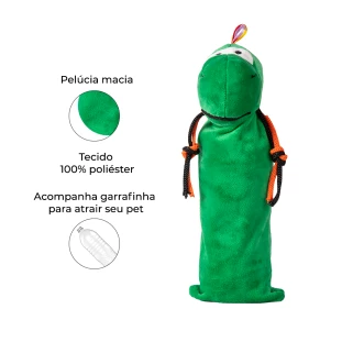 Brinquedo de Pelúcia Dino Garrafa Pet