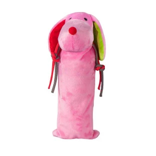 Brinquedo de Pelúcia Cachorro Rosa Garrafa Pet
