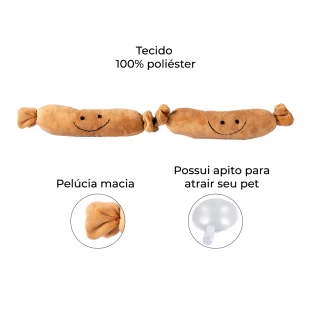 Brinquedo de Pelúcia Salsicha Bege